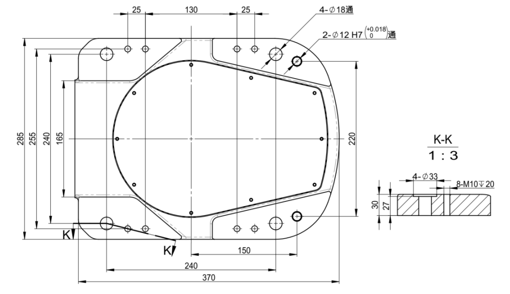 机械人底座装置尺寸图
